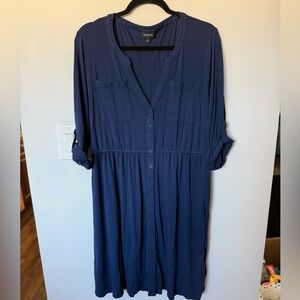Torrid Deep Blue Button-Up Dress